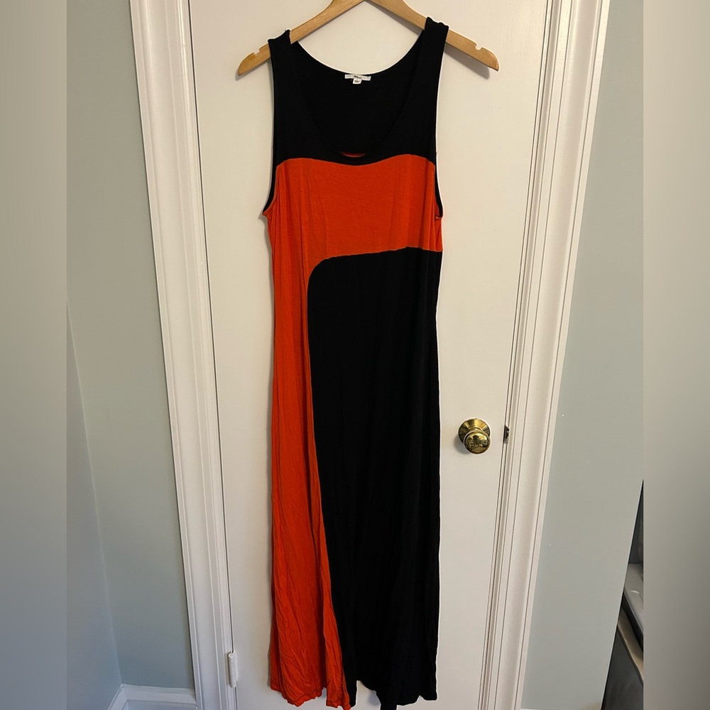 Milano Black and Orange Maxi Dress
